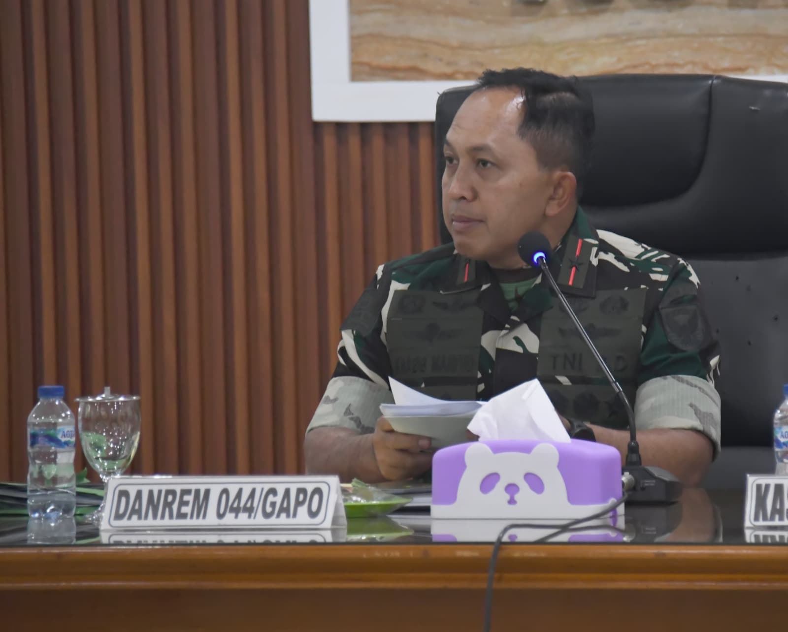 Danrem 044/Gapo Pimpin Rapat Evaluasi Program Kerja dan Anggaran Semester I TA 2026